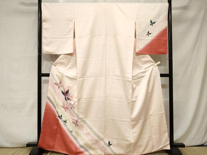 平和屋着物■訪問着 舞蝶文 暈し染め 正絹 逸品 CABA7498ev