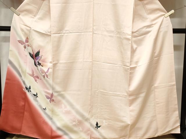 平和屋着物■訪問着 舞蝶文 暈し染め 正絹 逸品 CABA7498ev