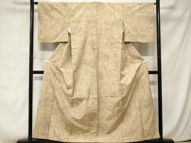 平和屋着物■上質な紬　抽象文様　正絹　逸品　CABA7542ev