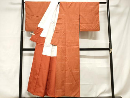 平和屋着物■上質な紬 横段文 正絹 逸品 CABA7585ev