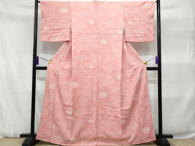 平和屋着物■上質な小紋　絞り　菊唐草文　正絹　逸品　CABA7866fb