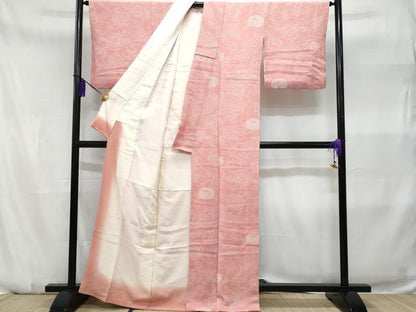 平和屋着物■上質な小紋　絞り　菊唐草文　正絹　逸品　CABA7866fb