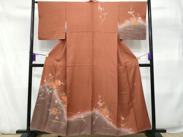 平和屋着物■訪問着　作家物　枝花文　暈し染め　正絹　逸品　CABA7877fb