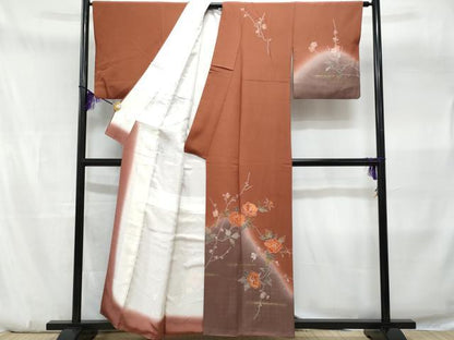 平和屋着物■訪問着　作家物　枝花文　暈し染め　正絹　逸品　CABA7877fb