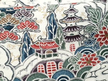 平和屋着物■上質な小紋　型染め　吉祥花文　正絹　逸品　CABA7879fb