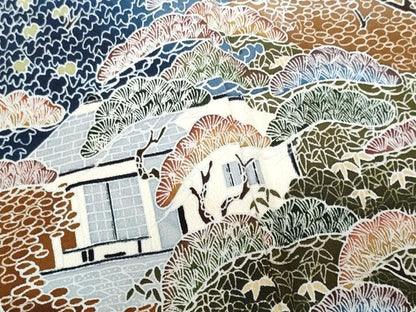 平和屋着物■豪華黒留袖　友禅　作家物　風景文　正絹　逸品　CABA7899fb