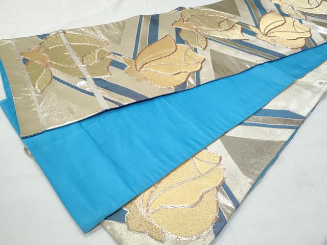 平和屋着物◎六通柄袋帯 駒刺繍 舞花文 金銀糸 正絹 逸品 CABA7937fb