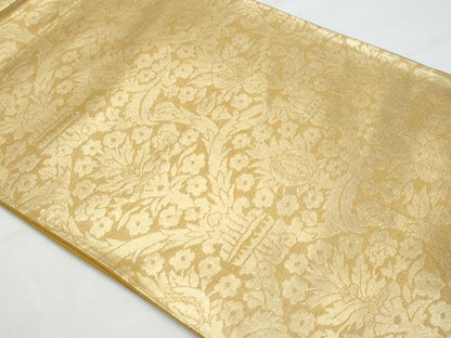 平和屋着物◎六通柄袋帯 更紗飾花文 金糸 正絹 逸品 CABA7940fb