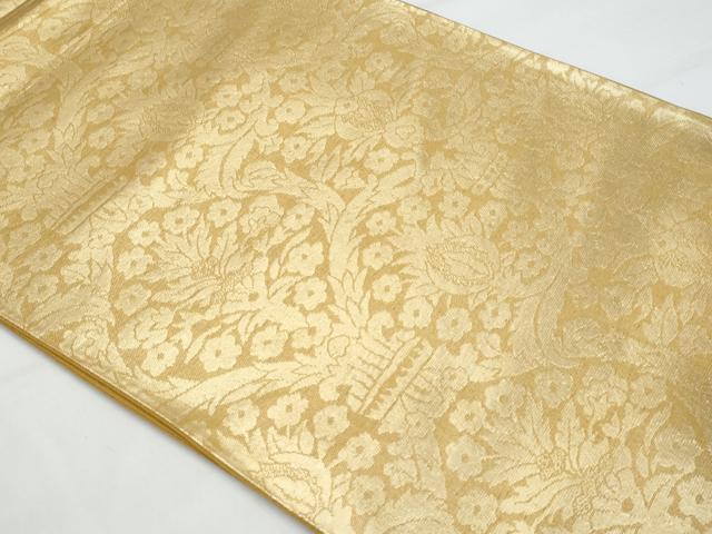 平和屋着物◎六通柄袋帯 更紗飾花文 金糸 正絹 逸品 CABA7940fb