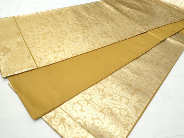 平和屋着物◎六通柄袋帯 更紗飾花文 金糸 正絹 逸品 CABA7940fb