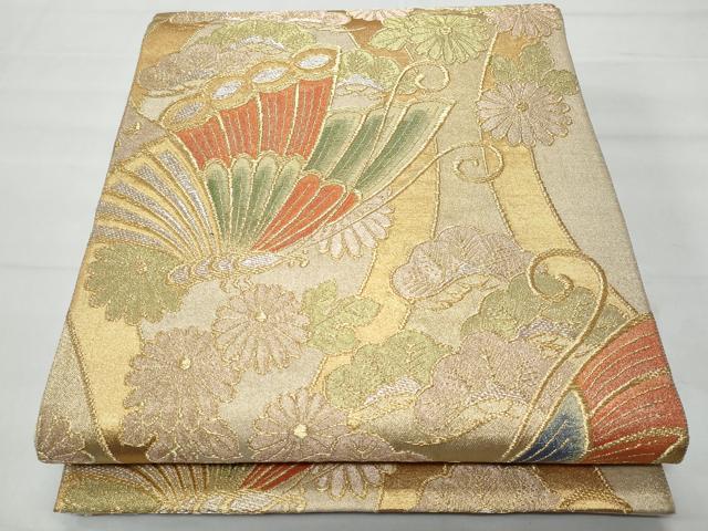 平和屋着物◎六通柄袋帯 立涌舞蝶花文 金銀糸 正絹 逸品 CABA7960fb