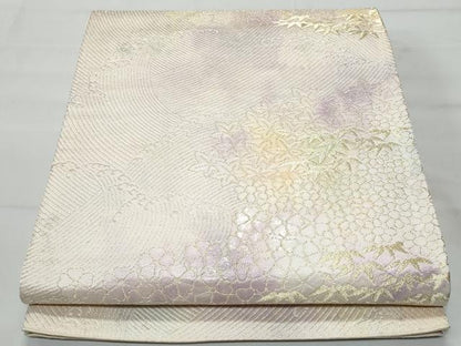 平和屋着物◎六通柄袋帯 立波舞花文 金銀糸 引箔 正絹 逸品 CABA7965fb