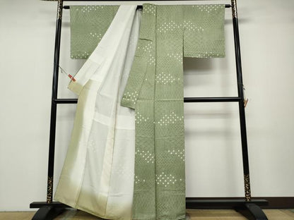 平和屋着物●上質な小紋　絞り　吉祥文　正絹　逸品　CABA8002ut