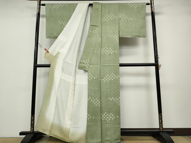 平和屋着物●上質な小紋　絞り　吉祥文　正絹　逸品　CABA8002ut