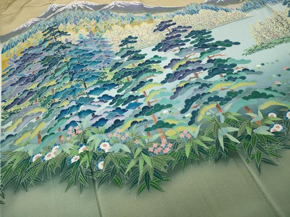 平和屋着物●豪華色留袖　友禅　作家物　彩賀旅情　正絹　逸品　CABA8007ut
