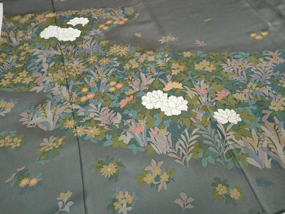 平和屋着物●訪問着 エ霞花文 金彩 正絹 逸品 CABA8009ut