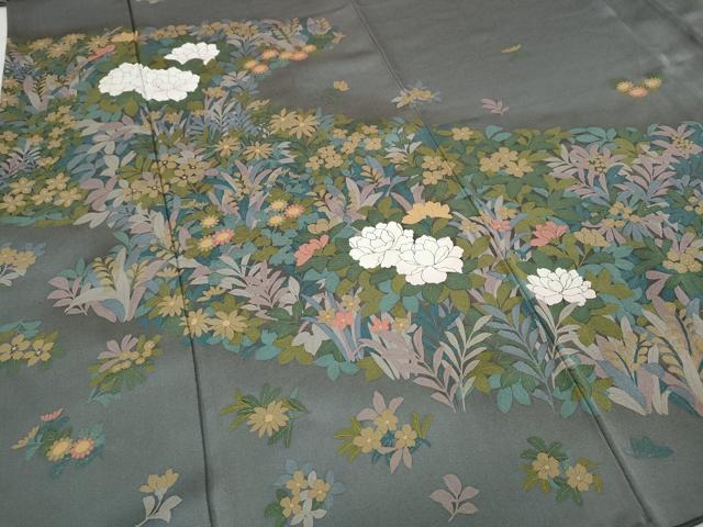 平和屋着物●訪問着 エ霞花文 金彩 正絹 逸品 CABA8009ut