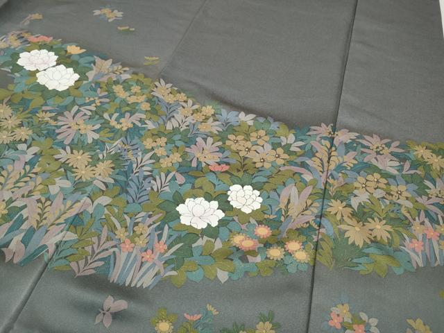 平和屋着物●訪問着 エ霞花文 金彩 正絹 逸品 CABA8009ut
