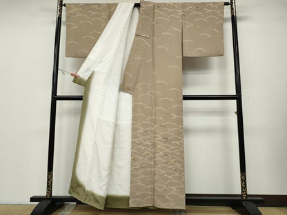 平和屋着物●訪問着　芝草花文　正絹　逸品　CABA8011ut