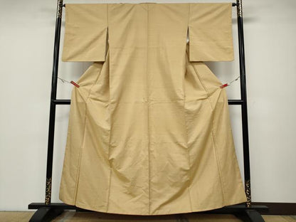 平和屋着物●上質な紬　卵色　正絹　逸品　CABA8012ut