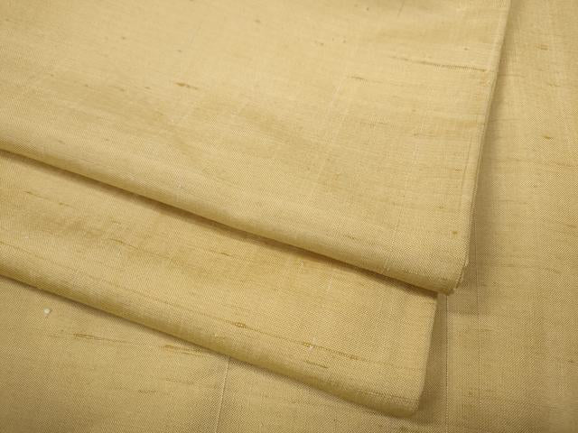 平和屋着物●上質な紬　卵色　正絹　逸品　CABA8012ut