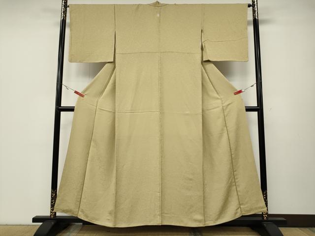 平和屋着物●上質な色無地 舞花地紋 浅黄色 正絹 逸品 CABA8017ut