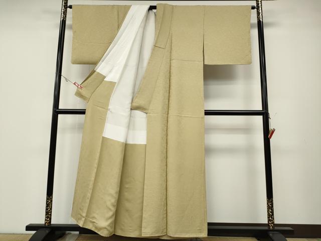 平和屋着物●上質な色無地 舞花地紋 浅黄色 正絹 逸品 CABA8017ut