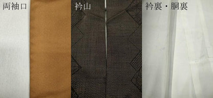 平和屋着物●上質な紬　斜線麻の葉吉祥文　正絹　逸品　CABA8023ut