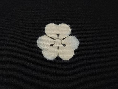 平和屋着物●豪華黒留袖　友禅　作家物　飛鶴風景草花文　正絹　逸品　CABA8024ut