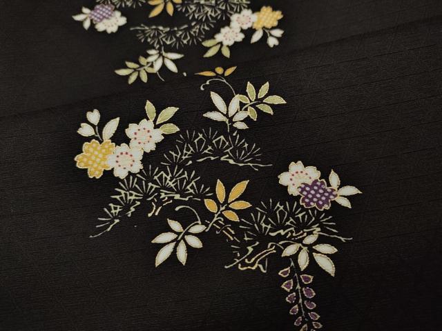平和屋着物●上質な小紋　草花文　金彩　正絹　逸品　未使用　CABA8026ut