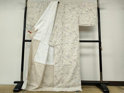 平和屋着物●小紋　休み鳥鈴花文　やまと誂製　ロング丈　洗える着物　CABA8027ut