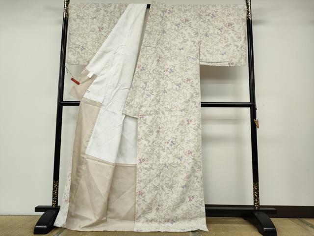 平和屋着物●小紋　休み鳥鈴花文　やまと誂製　ロング丈　洗える着物　CABA8027ut