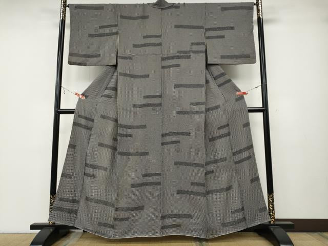 平和屋着物●上質な小紋　横段花文　正絹　逸品　CABA8028ut