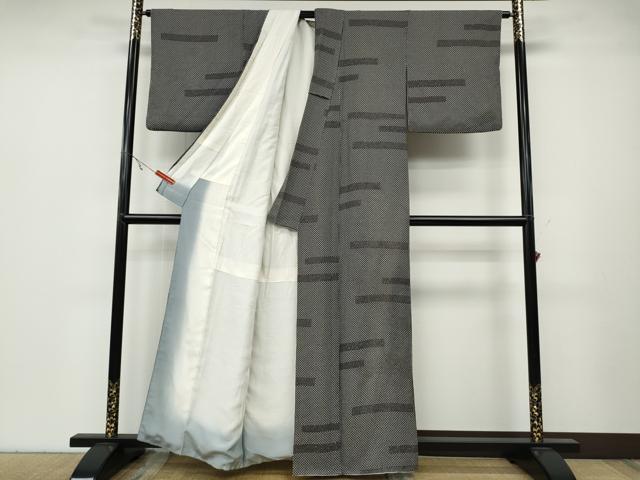 平和屋着物●上質な小紋　横段花文　正絹　逸品　CABA8028ut