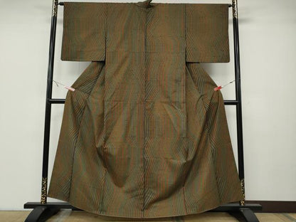 平和屋着物●上質な小紋　紬地　吉祥文　正絹　逸品　CABA8034ut