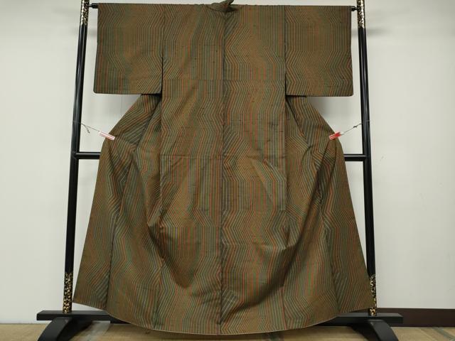 平和屋着物●上質な小紋　紬地　吉祥文　正絹　逸品　CABA8034ut