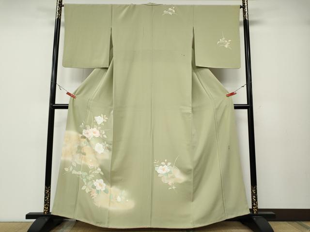 平和屋着物●訪問着　作家物　エ霞枝花文　暈し染め　金彩　正絹　逸品　CABA8036ut