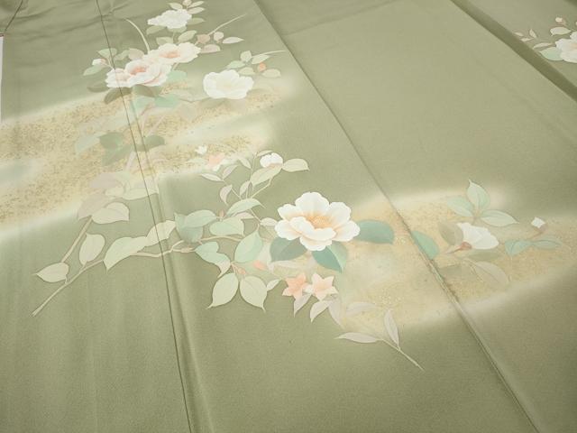 平和屋着物●訪問着　作家物　エ霞枝花文　暈し染め　金彩　正絹　逸品　CABA8036ut