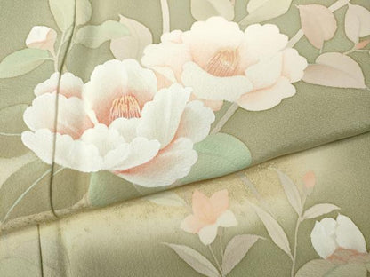 平和屋着物●訪問着　作家物　エ霞枝花文　暈し染め　金彩　正絹　逸品　CABA8036ut