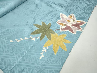 平和屋着物●創業460年・千總　振袖　駒刺繍　流水草花文　金彩　正絹　逸品　CABA8040ut