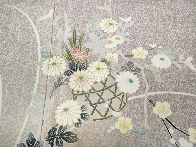 平和屋着物●訪問着　作家物　花籠文　暈し染め　金彩　正絹　逸品　CABA8044ut