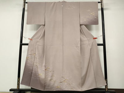 平和屋着物●訪問着　雪芝文　暈し染め　金彩　正絹　逸品　未使用　CABA8046ut