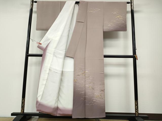 平和屋着物●訪問着　雪芝文　暈し染め　金彩　正絹　逸品　未使用　CABA8046ut