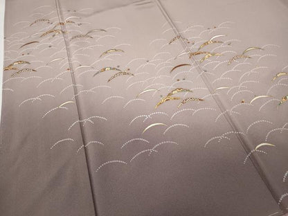 平和屋着物●訪問着　雪芝文　暈し染め　金彩　正絹　逸品　未使用　CABA8046ut