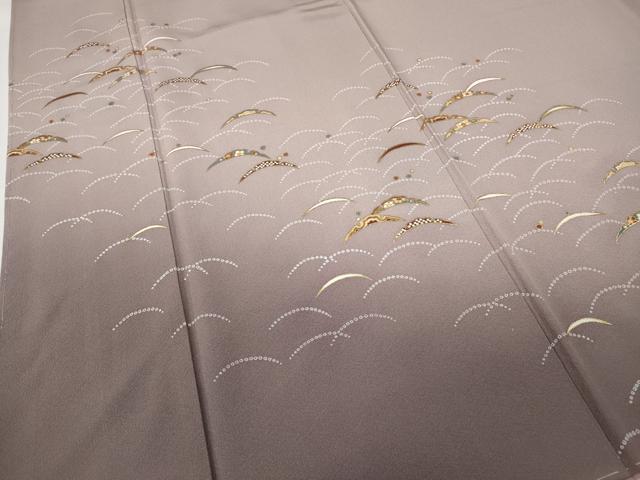 平和屋着物●訪問着　雪芝文　暈し染め　金彩　正絹　逸品　未使用　CABA8046ut