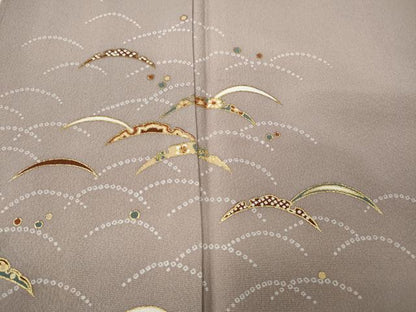平和屋着物●訪問着　雪芝文　暈し染め　金彩　正絹　逸品　未使用　CABA8046ut