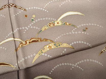 平和屋着物●訪問着　雪芝文　暈し染め　金彩　正絹　逸品　未使用　CABA8046ut