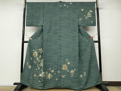 平和屋着物●訪問着 動物花文 金彩 正絹 逸品 CABA8047ut