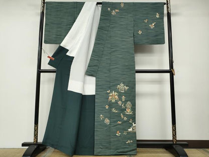 平和屋着物●訪問着 動物花文 金彩 正絹 逸品 CABA8047ut