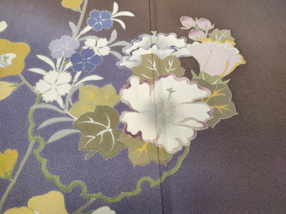 平和屋着物●訪問着　雪輪枝花文　暈し染め　正絹　逸品　CABA8051ut